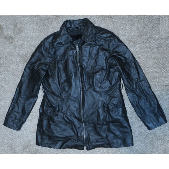 WOMENS OSCAR PIEL PERFECT LEATHER USA JACKET WITH LINER ZIP SIZE XXL - Picture 2 of 13